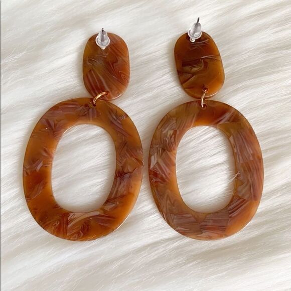 Brown Marble Paparazzi Earrings - Picture 3 of 3
